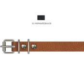 Ошейник Cristel для собак, из кожи зенит, 14 мм / 27-35 см, чёрный