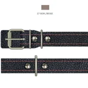 Ошейник Cristel для собак, из кожи зенит, 20 мм / 51 см, бежевый