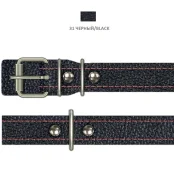 Ошейник Cristel для собак, из кожи зенит, 20 мм / 51 см, чёрный