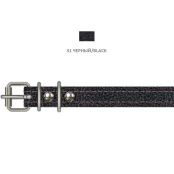 Ошейник Cristel для собак, из кожи зенит, прошитый, 14 мм / 27-35 см, чёрный