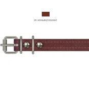 Ошейник Cristel для собак, из кожи зенит, прошитый тканью, 16 мм / 32-40 см, коньяк