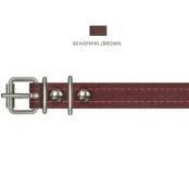 Ошейник Cristel для собак, из кожи зенит, прошитый тканью, 16 мм / 32-40 см, коричневый