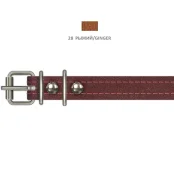 Ошейник Cristel для собак, из кожи зенит, прошитый тканью, 16 мм / 32-40 см, рыжий