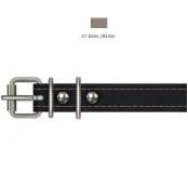 Ошейник Cristel для собак, из кожи зенит, прошитый, 18 мм / 36-44 см, бежевый