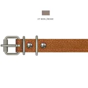 Ошейник Cristel для собак, из кожи зенит, прошитый такнью, 18 мм / 36-44 см, бежевый