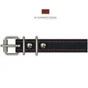 Ошейник Cristel для собак, из кожи зенит, прошитый, 18 мм / 36-44 см, коньяк