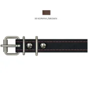 Ошейник Cristel для собак, из кожи зенит, прошитый, 18 мм / 36-44 см, коричневый