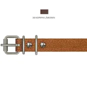 Ошейник Cristel для собак, из кожи зенит, прошитый тканью, 18 мм / 36-44 см, коричневый