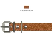 Ошейник Cristel для собак, из кожи зенит, прошитый, 18 мм / 36-44 см, рыжий