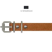 Ошейник Cristel для собак, из кожи зенит, прошитый тканью, 18 мм / 36-44 см, чёрный