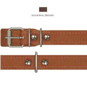 Ошейник Cristel для собак, из кожи зенит, прошитый, 20 мм / 38-46 см, коричневый