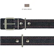 Ошейник Cristel для собак, из кожи зенит, прошитый тканью, 20 мм / 40-50 см, бежевый