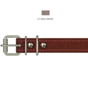 Ошейник Cristel для собак, из кожи зенит, прошитый, 20 мм / 40-50 см, бежевый