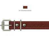 Ошейник Cristel для собак, из кожи зенит, прошитый, 20 мм / 40-50 см, коньяк