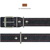 Ошейник Cristel для собак, из кожи зенит, прошитый тканью, 20 мм / 40-50 см, рыжий