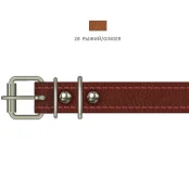 Ошейник Cristel для собак, из кожи зенит, прошитый, 20 мм / 40-50 см, рыжий