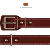 Ошейник Cristel для собак, из кожи зенит, прошитый, 25 мм / 38-50 см, рыжий