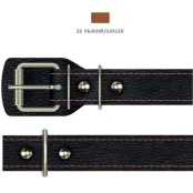 Ошейник Cristel для собак, из кожи зенит, прошитый, 25 мм / 40-49 см, рыжий