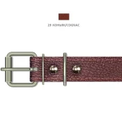 Ошейник Cristel для собак, из кожи зенит, прошитый, 25 мм / 45-57 см, коньяк