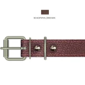 Ошейник Cristel для собак, из кожи зенит, прошитый, 25 мм / 45-57 см, коричневый