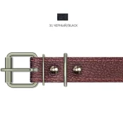 Ошейник Cristel для собак, из кожи зенит, прошитый, 25 мм / 45-57 см, чёрный