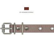 Ошейник Cristel для собак, из кожи зенит, прошитый, с украшением, 18 мм / 36-44 см, коньяк