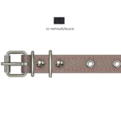 Ошейник Cristel для собак, из кожи зенит, прошитый, с украшением, 18 мм / 36-44 см, чёрный