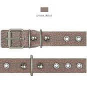 Ошейник Cristel для собак, из кожи зенит, прошитый, с украшением, 20 мм / 36-46 см, бежевый