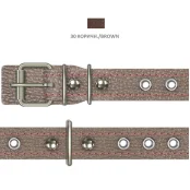 Ошейник Cristel для собак, из кожи зенит, прошитый, с украшением, 20 мм / 36-46 см, коричневый