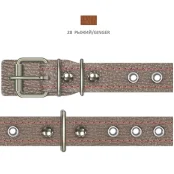 Ошейник Cristel для собак, из кожи зенит, прошитый, с украшением, 20 мм / 36-46 см, рыжий