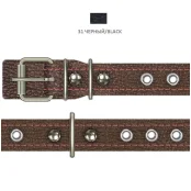 Ошейник Cristel для собак, из кожи зенит, прошитый тканью, с украшением, 20 мм / 38-46 см, чёрный