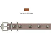 Ошейник Cristel для собак, из кожи зенит, прошитый, с украшениями, 14 мм / 27-35 см, рыжий