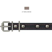 Ошейник Cristel для собак, из кожи зенит, прошитый, с украшениями, 16 мм / 32-40 см, бежевый