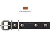 Ошейник Cristel для собак, из кожи зенит, прошитый, с украшениями, 16 мм / 32-40 см, рыжий