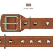 Нашийник Cristel для собак, зі шкіри зеніт, з блочками, 25 мм / 41-53 см, бежевий