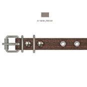 Нашийник Cristel для собак, зі шкіри зеніт, з прикрасами, 16 мм / 32-40 см, бежевий