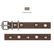 Нашийник Cristel для собак, зі шкіри зеніт, прикраса "мікс", прошитий, 14 мм / 27-35 см, бежевий