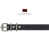 Ошейник Cristel для собак, из кожи, прошитый, 14 мм / 27-35 см, коньяк