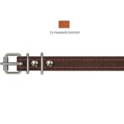 Ошейник Cristel для собак, из кожи, прошитый тканью, 14 мм / 27-35 см, рыжий