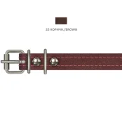 Ошейник Cristel для собак, из кожи, прошитый, 16 мм / 32-40 см, коричневый