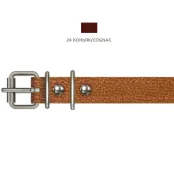 Ошейник Cristel для собак, из кожи, прошитый, 18 мм / 36-44 см, коньяк