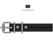 Ошейник Cristel для собак, из кожи, прошитый, 18 мм / 36-44 см, чёрный