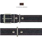 Ошейник Cristel для собак, из кожи, прошитый, 20 мм / 40-50 см, коричневый