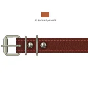 Ошейник Cristel для собак, из кожи, прошитый, 20 мм / 40-50 см, рыжий