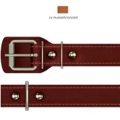 Ошейник Cristel для собак, из кожи, прошитый, 25 мм / 38-50 см, рыжий