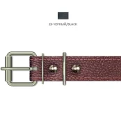 Ошейник Cristel для собак, из кожи, прошитый, 25 мм / 45-57 см, чёрный