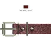 Ошейник Cristel для собак, из кожи, прошитый, 25 мм / 63 см, коньяк