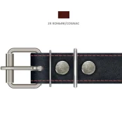 Ошейник Cristel для собак, из кожи, прошитый, 30 мм / 48-60 см, коньяк