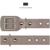 Ошейник Cristel для собак, из кожи, прошитый, с блочками, 25 мм / 41-53 см, коричневый