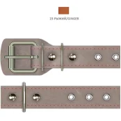 Ошейник Cristel для собак, из кожи, прошитый, с блочками, 25 мм / 41-53 см, рыжий